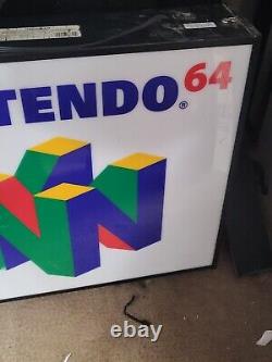 Nintendo 64 N64 Vintage Store Display Lighted Sign rare