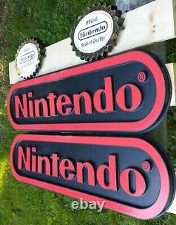 Nintendo Two Sided Store Display Sign with Official Seal. 4ft Long VIDEO LINK