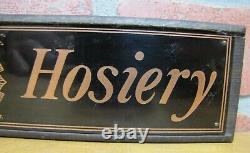 ONYX Hosiery Old Store Display Advertising Sign Hose Shoe Chart Wood & Copper