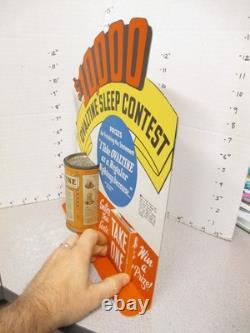 OVALTINE 1930s $10,000 sleep contest drink mix can store display sign
