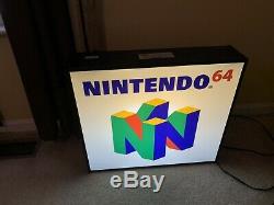 Official NINTENDO 64 Logo Light UP Store Sign Display N64 RARE Working Condition