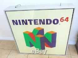 Official Original Huge Nintendo 64 Logo Light Up Store Sign Display N64 Rare