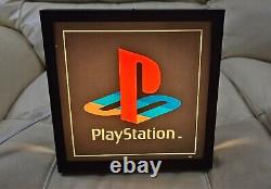 Official Sony PlayStation PS1 Logo Retail Store Display Lighted Sign 1990s Box