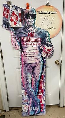 Old Milwaukee Beer Mummy Store Standee 1992 68 Tall Mil Mummy Halloween Signs