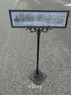 Old Store Display Sign Floor Standing Cast Aluminum 42 tall Scrolls