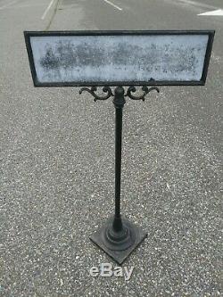 Old Store Display Sign Floor Standing Cast Aluminum 42 tall Scrolls