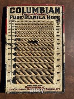 Old Vintage Columbian Pure Manila Rope 3D Actual Sizes Store Display Sign Rare