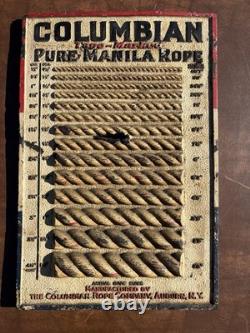 Old Vintage Columbian Pure Manila Rope 3D Actual Sizes Store Display Sign Rare
