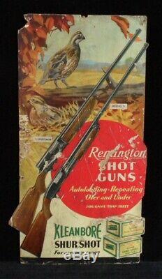 Orig. 1940's-50's REMINGTON SHOTGUNS Cardboard Easel-Back STORE DISPLAY