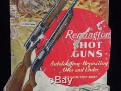 Orig. 1940's-50's REMINGTON SHOTGUNS Cardboard Easel-Back STORE DISPLAY