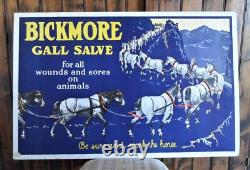Orig. 1940's BICKMORE GALL SALVE Equine/Horse Easel-Back STORE DISPLAY SIGN