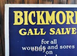 Orig. 1940's BICKMORE GALL SALVE Equine/Horse Easel-Back STORE DISPLAY SIGN