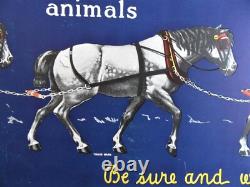 Orig. 1940's BICKMORE GALL SALVE Equine/Horse Easel-Back STORE DISPLAY SIGN