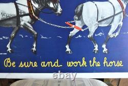 Orig. 1940's BICKMORE GALL SALVE Equine/Horse Easel-Back STORE DISPLAY SIGN