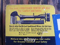 Orig. 1940's McCord Car Heaters Easel-Back Cardboard 3D STORE DISPLAY SIGN
