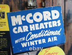 Orig. 1940's McCord Car Heaters Easel-Back Cardboard 3D STORE DISPLAY SIGN