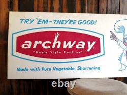 Orig. 1960's-70's ARCHWAY COOKIES 36x16 CARDBOARD SIGN From Retired Employee