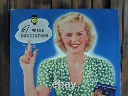 Orig. /Rare! 1938 WISE POTATO CHIP COMPANY Easel-Back Store Display Sign