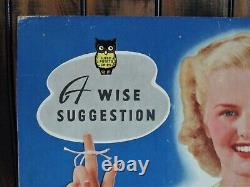 Orig. /Rare! 1938 WISE POTATO CHIP COMPANY Easel-Back Store Display Sign