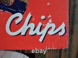 Orig. /Rare! 1938 WISE POTATO CHIP COMPANY Easel-Back Store Display Sign