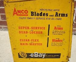Orig c1952 ANCO Windshield Wiper & Arm Store Display Cabinet Auto Repair Shop