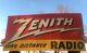 Original 1930's Zenith Embossed Painted Metal Sign Radio