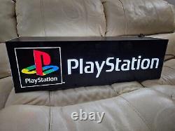 Original 1990s Playstation Store Display double sided Sign with LED retrofit RARE