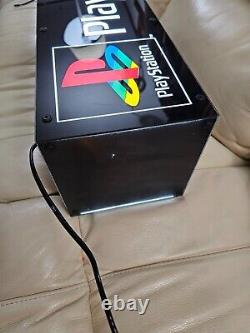 Original 1990s Playstation Store Display double sided Sign with LED retrofit RARE