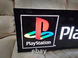 Original 1990s Playstation Store Display double sided Sign with LED retrofit RARE