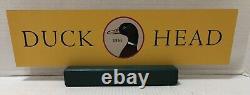 Original DUCK HEAD Clothing Store Display Shelf Sign with Wood Base 1865 Logo