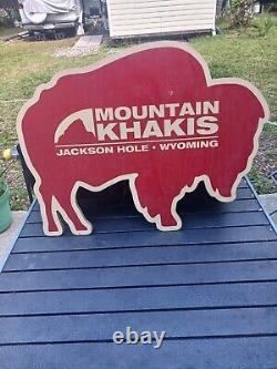 Original Mountain Khakis Jackson Hole Wyoming Store Sign. Buffalo