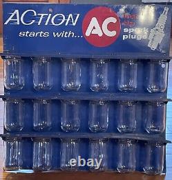 Original Vintage AC Hot Tip Spark Plug Store Display Sign 18 x 18 1/2 Jars