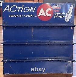 Original Vintage AC Hot Tip Spark Plug Store Display Sign 18 x 18 1/2 Jars