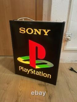 Original Vintage Store Display Kiosk Sony Playstation Neon Sign PS1 PSX Demo