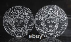 PAIR OF AUTHENTIC VERSACE ACRYLIC SIGNS With MEDUSA HEAD ROUND STORE DISPLAY 15