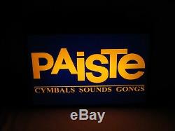 PAISTE Cymbals Sounds Gongs Lighted Dealer Display Sign Advertising Store RARE