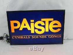 PAISTE Cymbals Sounds Gongs Lighted Dealer Display Sign Advertising Store RARE