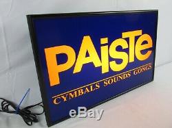 PAISTE Cymbals Sounds Gongs Lighted Dealer Display Sign Advertising Store RARE