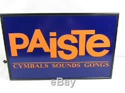 PAISTE Cymbals Sounds Gongs Lighted Dealer Display Sign Advertising Store RARE