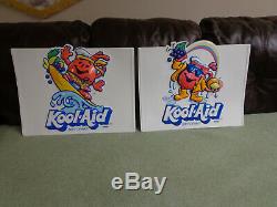 Pair of Vintage Kool-Aid Man Display Advertising Embossed Plastic Store Signs