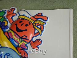 Pair of Vintage Kool-Aid Man Display Advertising Embossed Plastic Store Signs