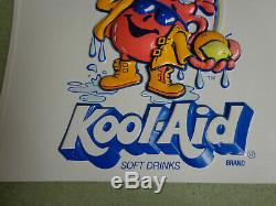 Pair of Vintage Kool-Aid Man Display Advertising Embossed Plastic Store Signs