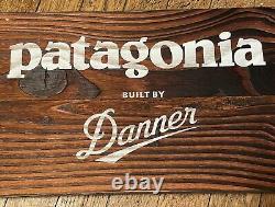 Patagonia Built By Danner Wood Store Display Sign Boots Advertising 18 X 8