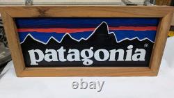 Patagonia Dealer Store Display Sign Reclaimed Wood Frame