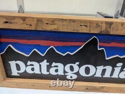 Patagonia Dealer Store Display Sign Reclaimed Wood Frame