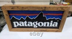 Patagonia Dealer Store Display Sign Reclaimed Wood Frame