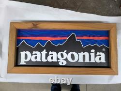 Patagonia Dealer Store Display Sign Reclaimed Wood Frame