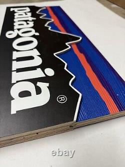 Patagonia Marketing Colorful Display Wooden Texture Sign Mountain Store Wood