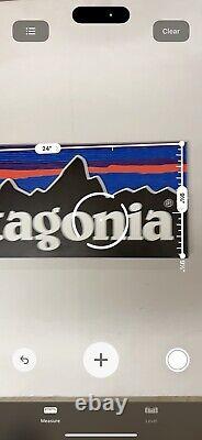 Patagonia Marketing Colorful Display Wooden Texture Sign Mountain Store Wood