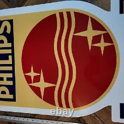 Philips Radio Store Display Advertizing Sign Double Sided Enamel Die Cut 36x21